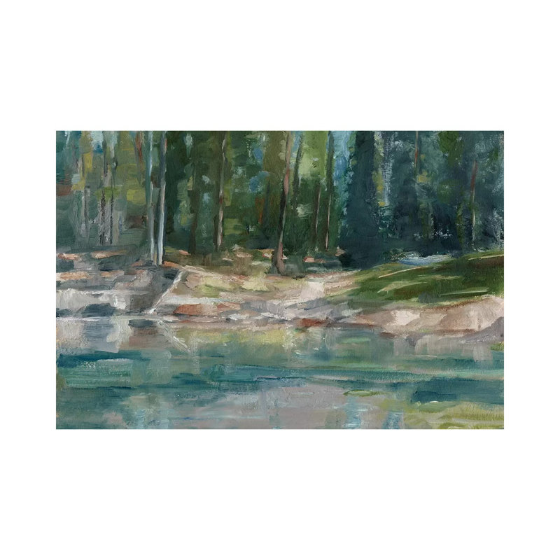 «Northwestern Lake II» par Ethan Harper, reproduction d'art, H 8 po x l 12 po x P 0,75 po, Toile tendue, Pas de tapis