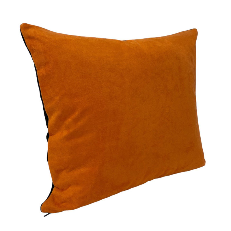 Orange Suede Decretive Throw Pillow