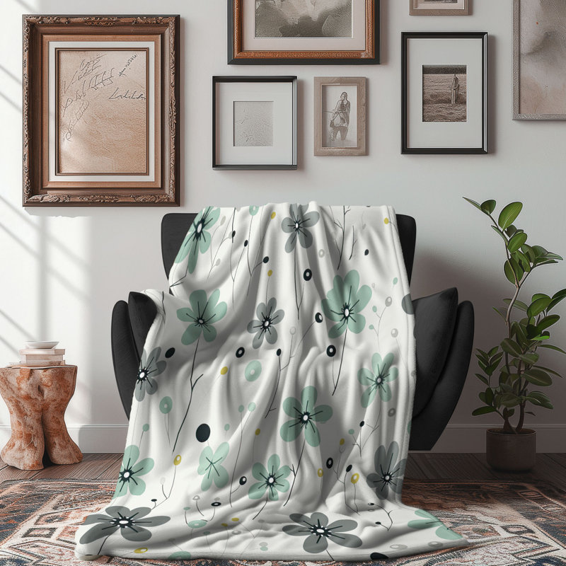 Jeté en sherpa gris Serene, Lit simple