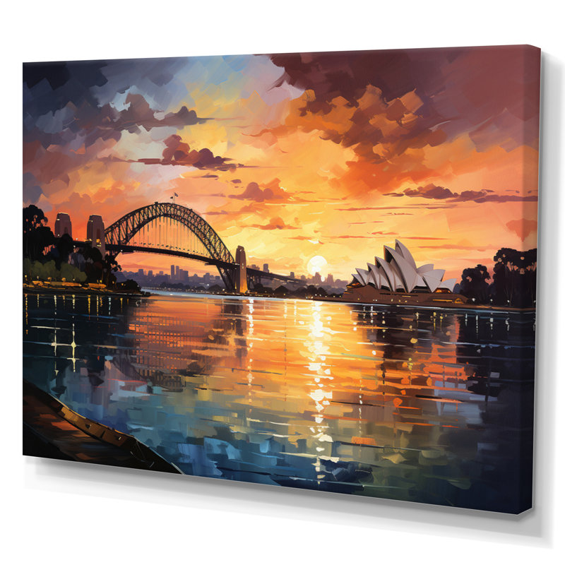 Popart Sydney City II, reproduction d'art sur toile, Toile tendue, H 34 po x l 44 po x P 1,5 po