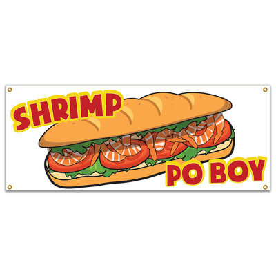 Heavy Duty Vinyl Shrimp Po Boy Banner