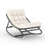 2 coussins de chaise berçante, coussins de siège en tissu Oxford et en polyester beige avec rembourrage en coton PP