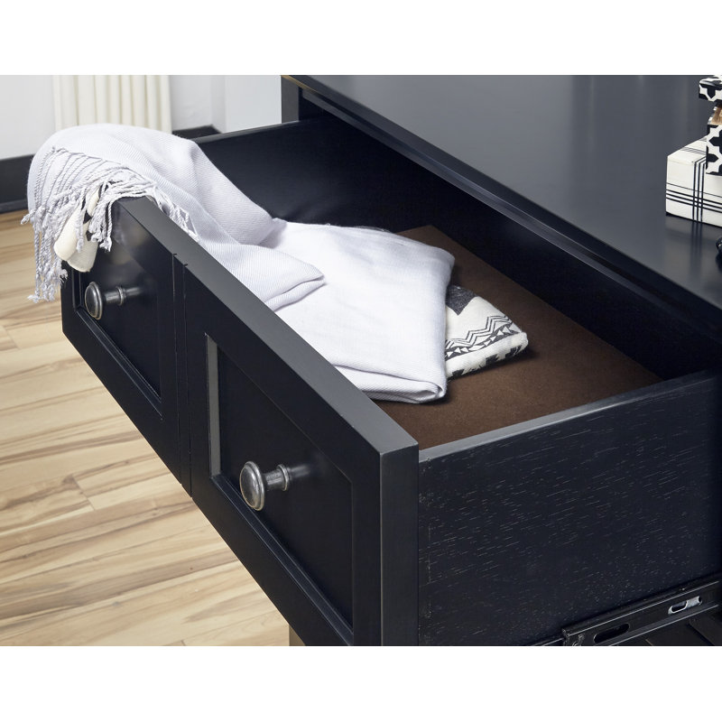 Commode 5 tiroirs Annley, Noir