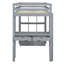 Lit mezzanine simple gris avec tablettes, bureau et lampe à DEL-274461041-274461070