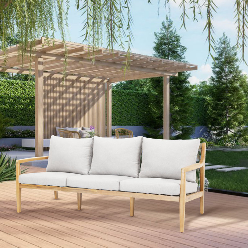 Canapé de patio en bois d'acacia massif Zaryna