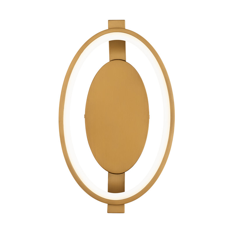 Solitaire Aluminium LED Flush Mounted Sconce, Aged Brass