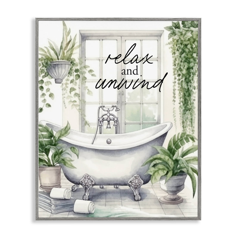 «Relax Unwind», giclée encadrée, signée Lettrée, Estampe numérique Farmhouse, H 20 po x l 16 po