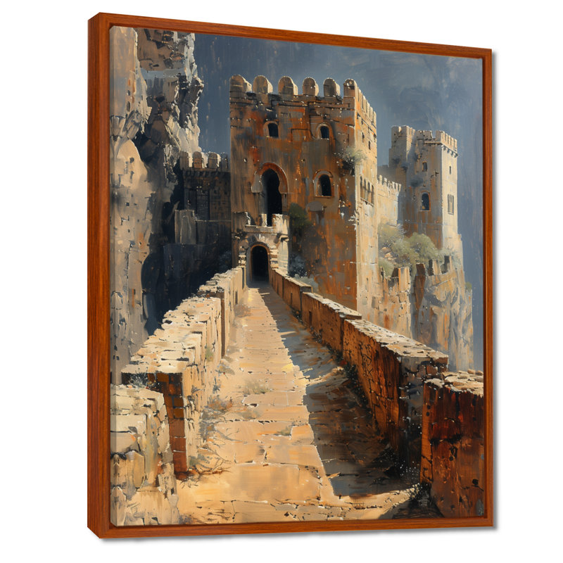 Décoration murale Babylone ancienne forteresse I - Forteresses, Toile avec cadre flottant brun, H 32 po x l 16 po x P 1 po
