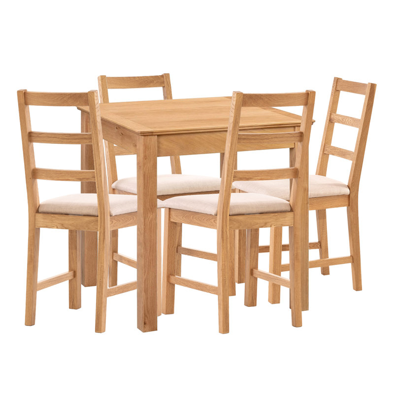 4 - Person Solid Oak Dining Set, Beige