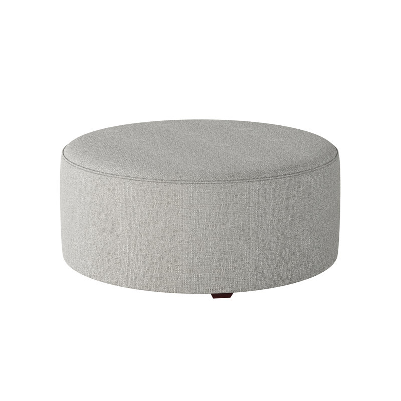 Weigand 39" Wide Round Abstract Cocktail Ottoman, Sugarshack Metal Revolution Performance Fabrics
