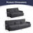 2+3 Piece Convertible Sofa Bed Set - Dual Reclining Loveseat & Sectional With 6-way Adjustable Backrests, Tufted Corded Fabric, Storage Pockets - Space-saving-772592327