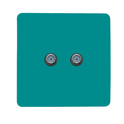 Trendi Switch 2 Gang Male F-Type Satellite Television Socket