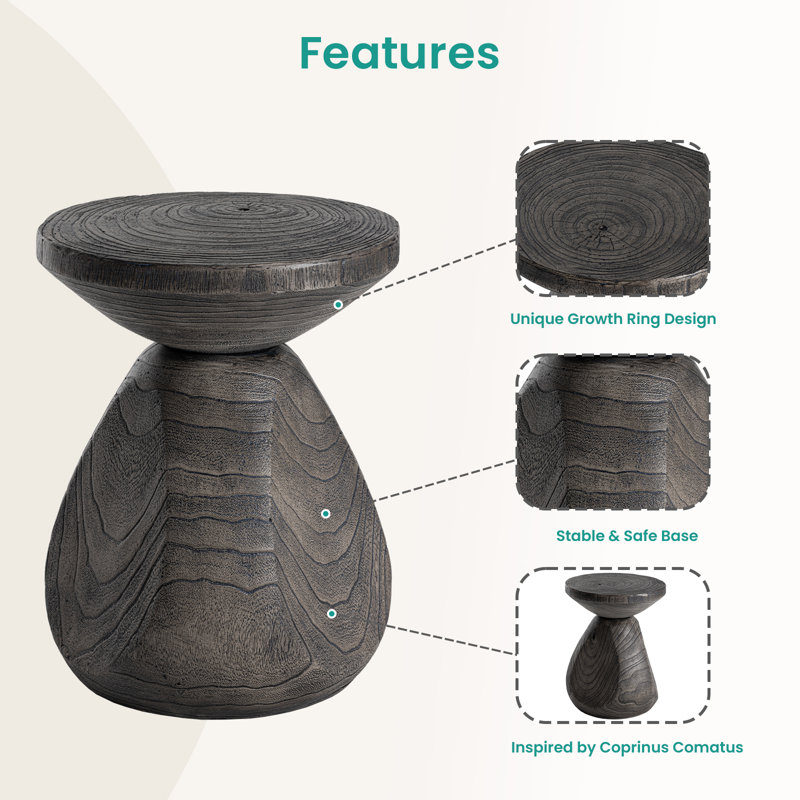 Table d'appoint en béton pour l'extérieur, Gris, 1
