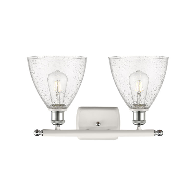 Éclairage pour meuble-lavabo 2 lumières Shauna, Blanc / chrome poli, Incandescente