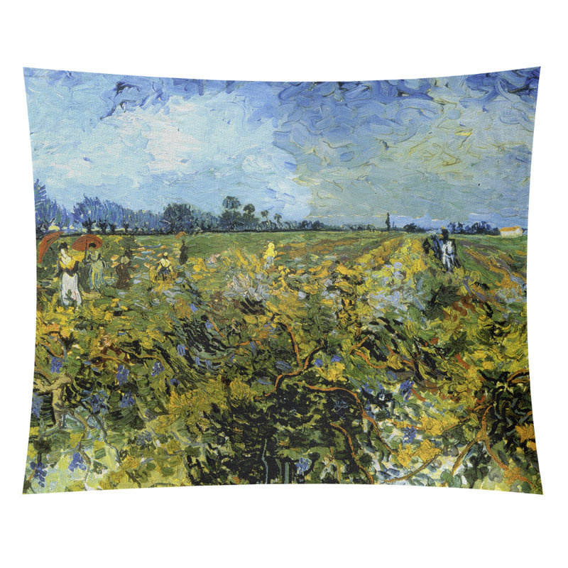 Vineyard avec tapisserie sky Browerville, H 27,5 po x l 37,5 po, Bleu / Vert