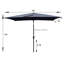 Parasol de patio 6 pi x 9 pi pour l'extérieur, rouille avec mât et fonction d'inclinaison pour la piscine Parasol extérieur de 9 pi x 6 pi, manivelle avec matériau respirant-1496932508