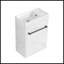 Meuble-lavabo flottant mural avec lavabo en céramique et armoire à fermeture en douceur, parfait pour les petites salles de bain