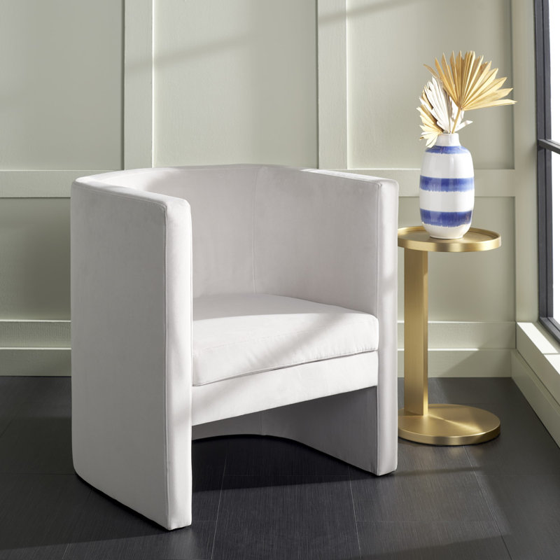Jennabel Velvet Armchair, Light Gray
