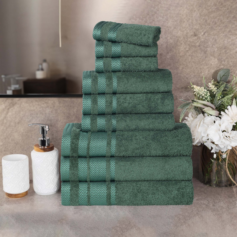 Ensemble de serviettes de salle de bain Bonnetsville Hays, Vert forêt