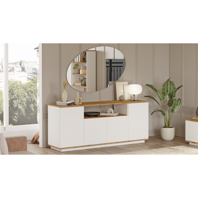 Console, Bois de pin de l'Atlantique, Blanc