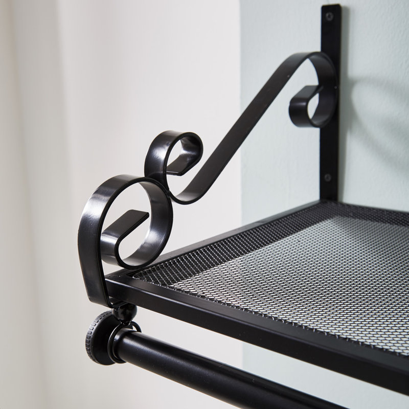 Argentine Metal Accent Shelf with Towel Bar