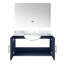 Meuble-lavabo bleu marine avec comptoir en marbre et miroir de 91 cm (36 po) - Construction robuste, grand espace de rangement, système de fermeture amortie, grande durabilité, tablette