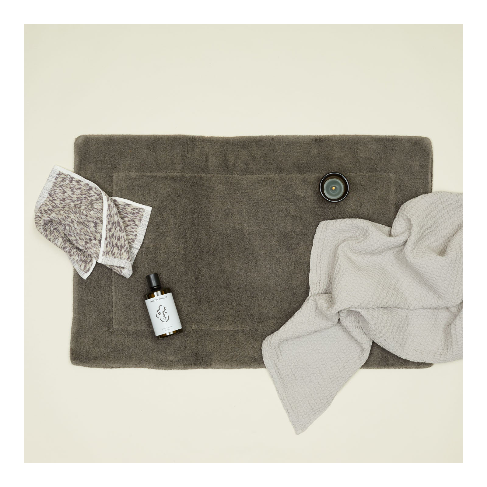  Cotton, Light Gray/Dark Gray, Hand Towel - 1 Pack