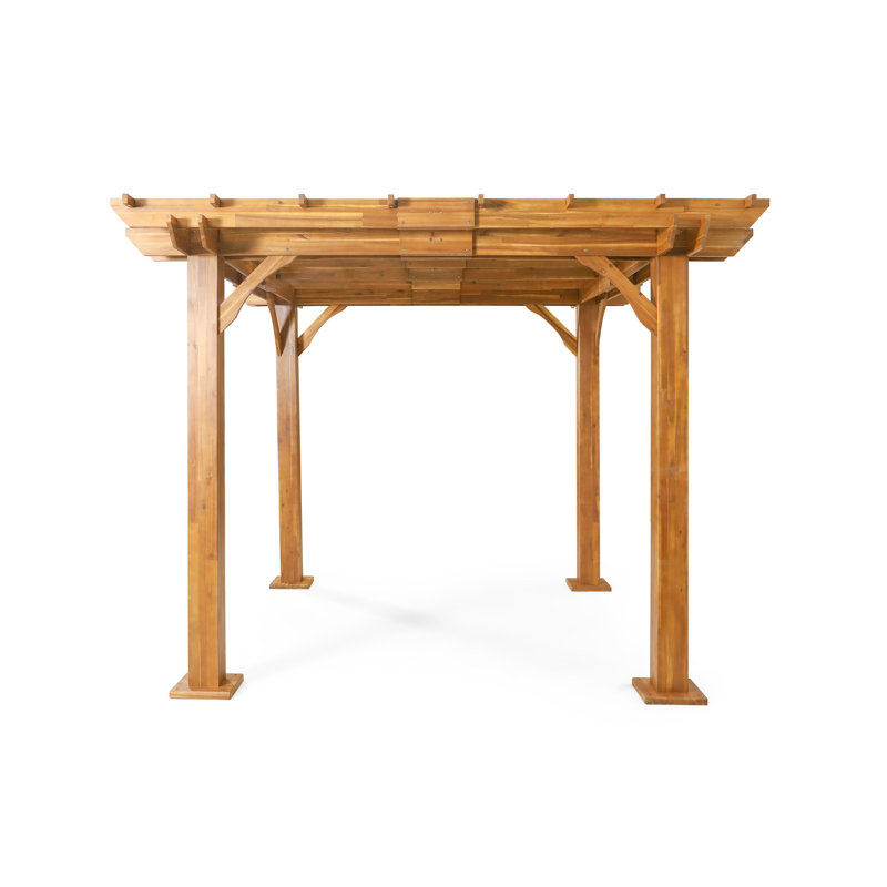 Teak Acacia Wood 10' x 10' Outdoor Pergola