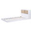 Lit simple sans base requis avec tête de lit blanche - Bois d'ingénierie juvénile de style Mid-Century à 2 tons-1094701372