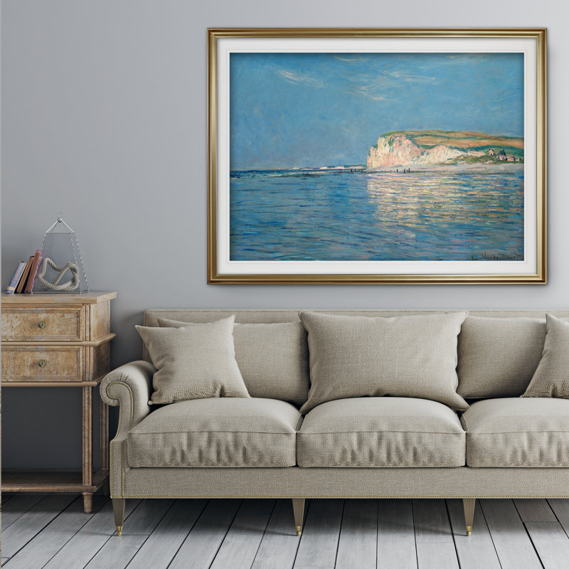 «Low Tide at Pourville» par Claude Monet, reproduction, Cadre doré, H 20 po x l 24 po x P 1,5 po