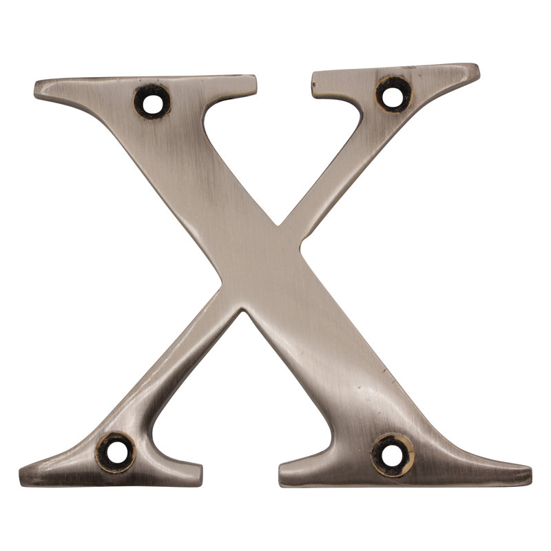 Lettre de montage en laiton 3 po H, Antique Nickel, X