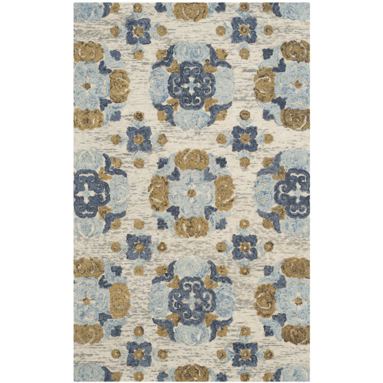 Emrick Hand Tufted Wool Floral Rug