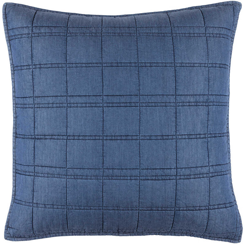 Atlas Denim Quilted Sham, Euro