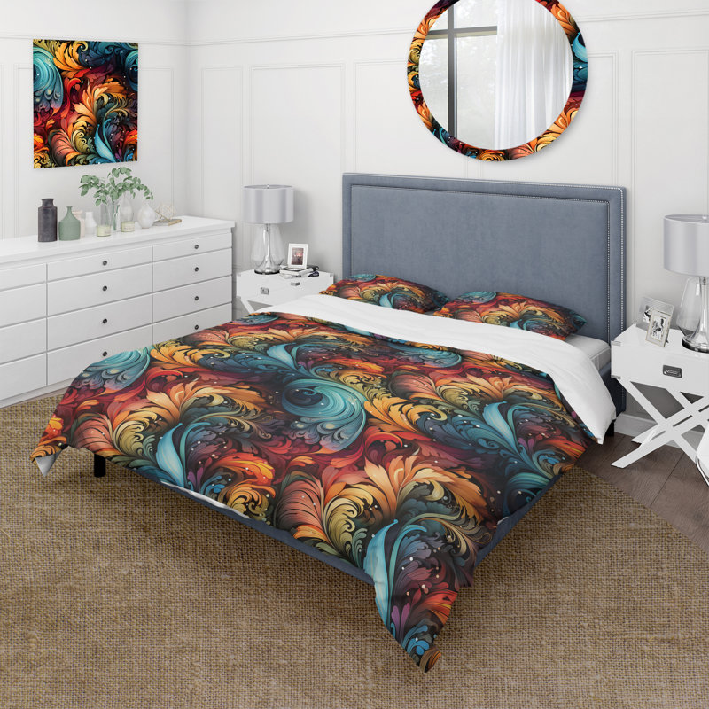 Ensemble de housse de couette Celestial Whirls, Housse de couette pour très grand lit et 2 très