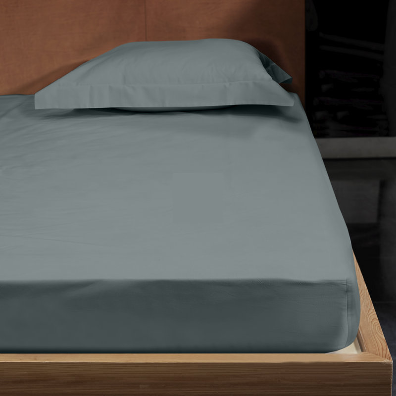 Raffaello Sateen Fitted Sheet, California King Fitted Sheet, Wilton Blue
