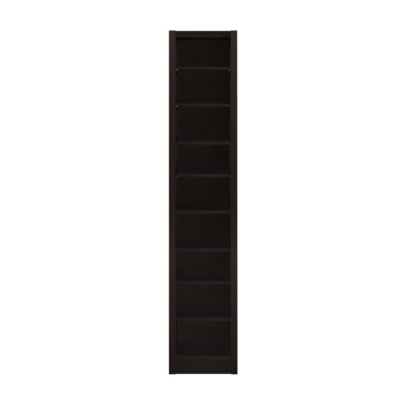 Rectangular 8-Shelf Bookcase With 2 Fixed Shelves, Cappuccino