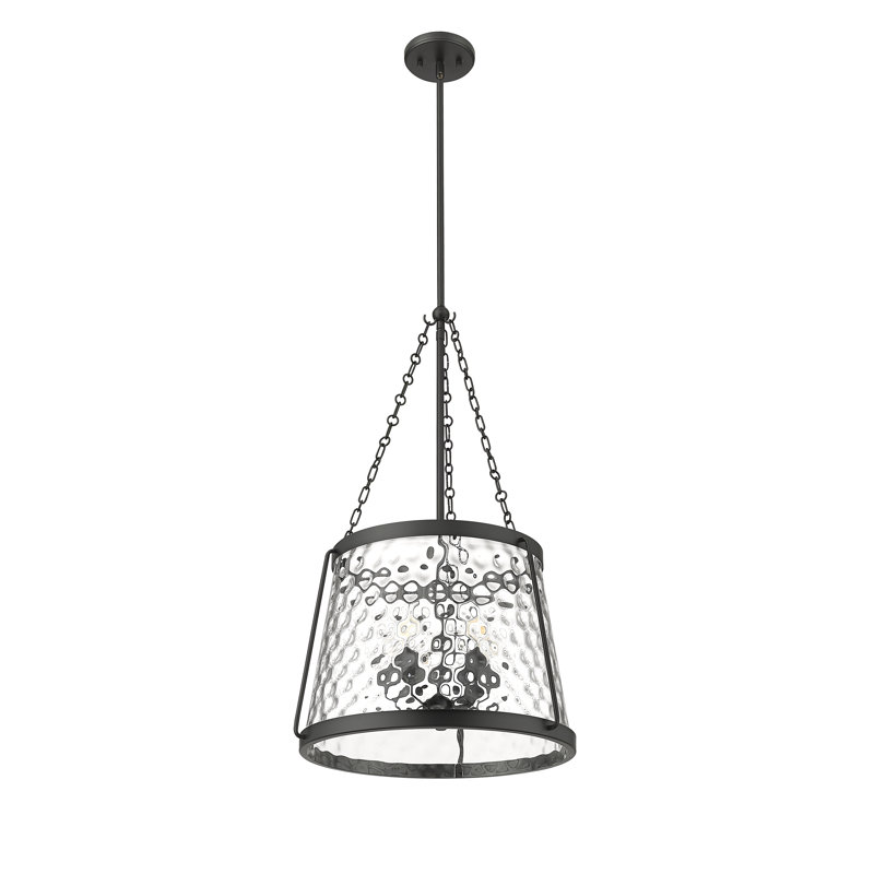 Luminaire suspendu conique à 5 lumières Jysiah, Noir mat