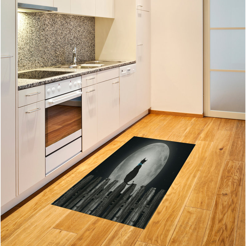 Tapis décoratif à longues fibres en polyester à haute densité Moon, Rectangle— 4 pi x 5 pi 8 po