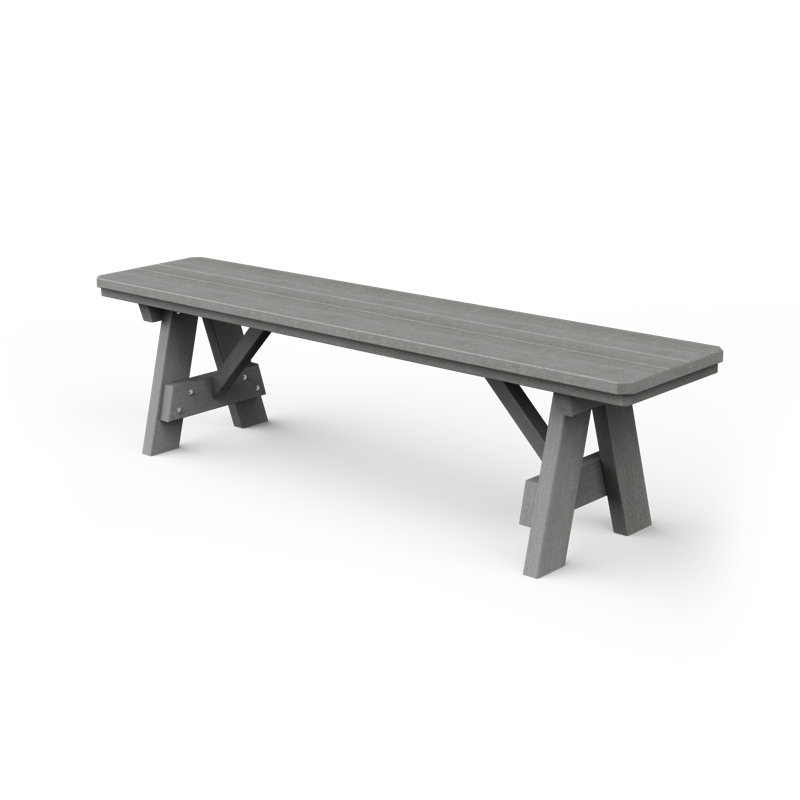 Banc de jardin en plastique, Bois flottant gris
