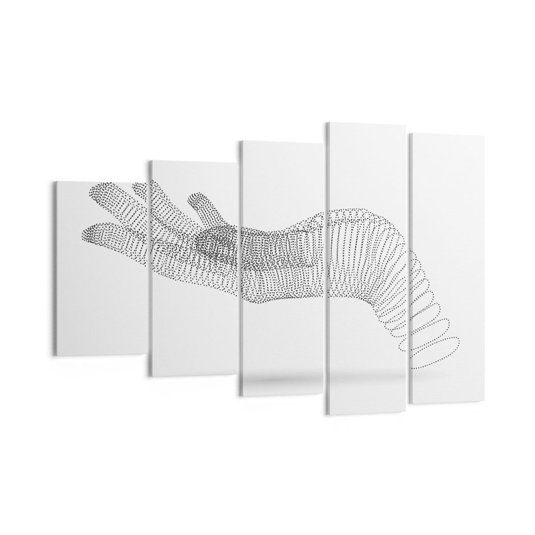 5-tlg. Leinwandbilder-Set Hand Graphics White