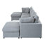 Grand canapé modulaire en U de 128 po avec 2 repose-pieds mobiles, tissu chenille-2005451008