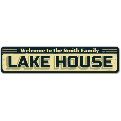Family Lake Name Aluminum Sign