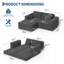 Canapé-lit réversible modulaire en L avec siège profond antidérapant, canapé-lit 80 po sans assemblage pour petits espaces, chenille gris foncé-341459143