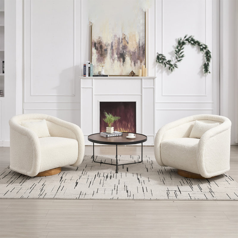 Fauteuil d'appoint pivotant, Blanc