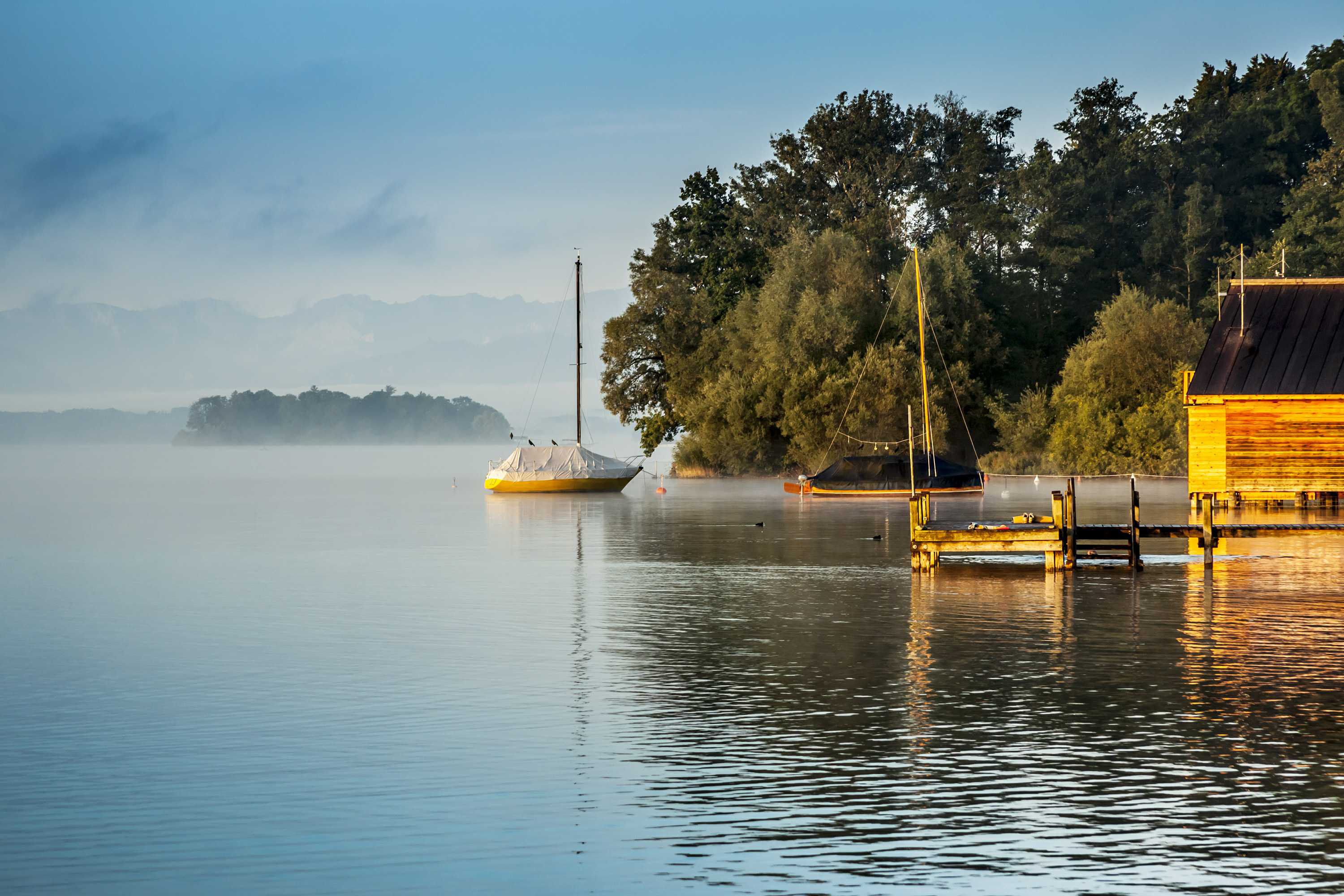 Breakwater Bay Starnberg Lake by Magann - Wrapped Canvas Photograph ...