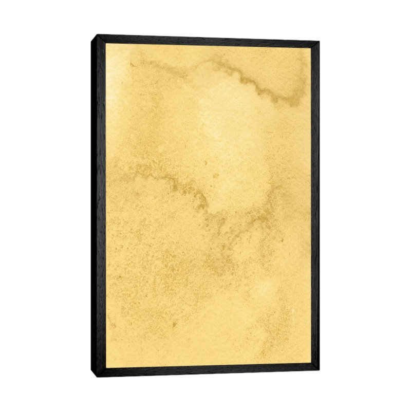 Abstract Mustard Texture by Whales Way - Painting on Canvas, Black Framed, 66.04cm H x 45.72cm W x 3.81cm D