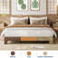 Base de lit plateforme en bois, lit minimaliste avec support en lattes de bois, espace de rangement sous le lit-1336009903-1336009900