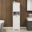 Armoire de trieur de linge inclinable à un compartiment et une porte - Blanc