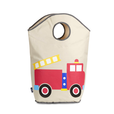 Panier à linge Wildkin Kids - Panier pliable pour garçons et filles, polyester durable avec poignées et dessous en filet - Camion de pompier