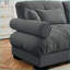 Canapé modulaire surdimensionné en velours avec assise profonde pour salon | Gris anthracite | Velours